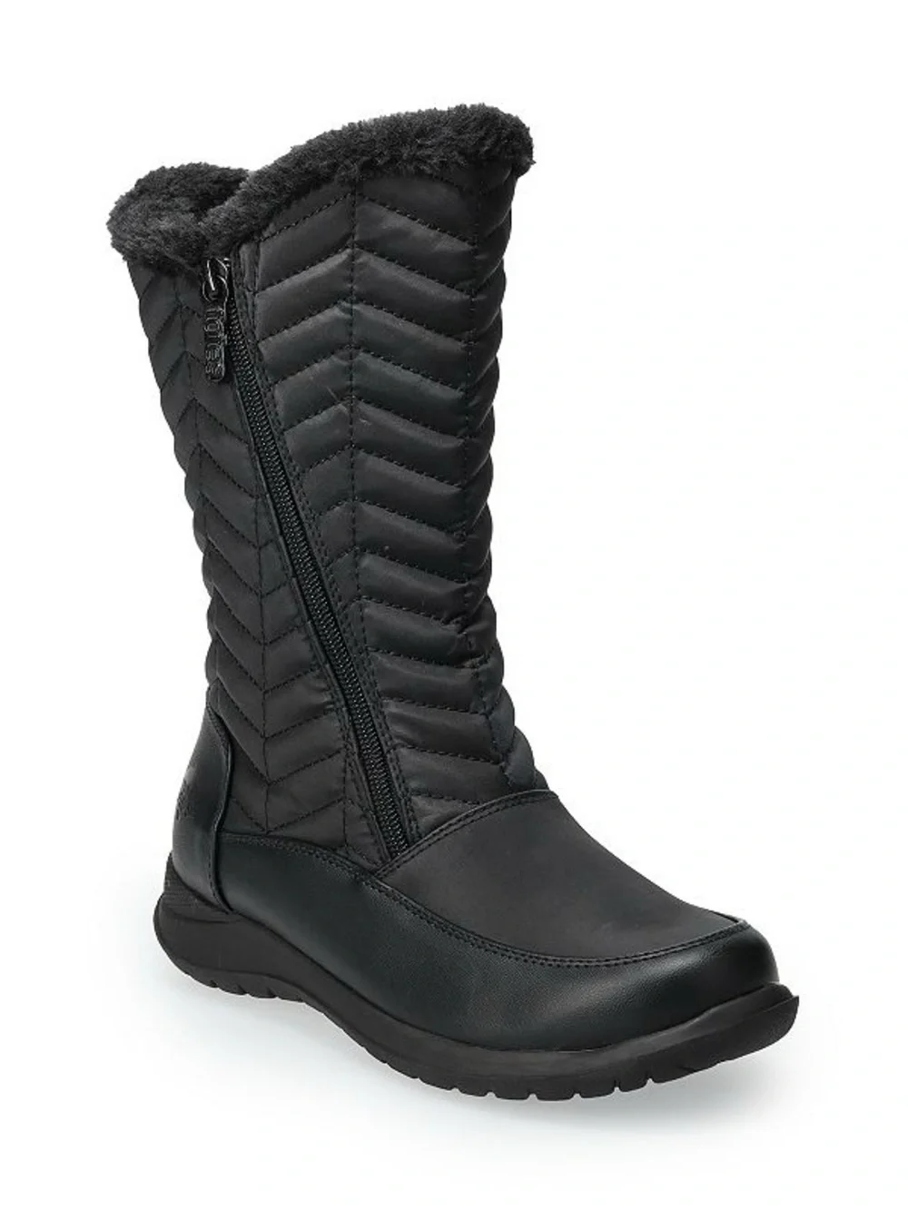 New totes Women's Black Insulated Mid-Calf Winter Boots 8